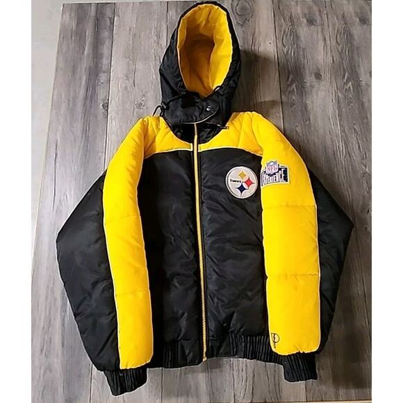 Pro Player 90s NFL Pittsburgh Steelers Full Zip Jacket in Black & Yellow Size M - Picture 1 of 4